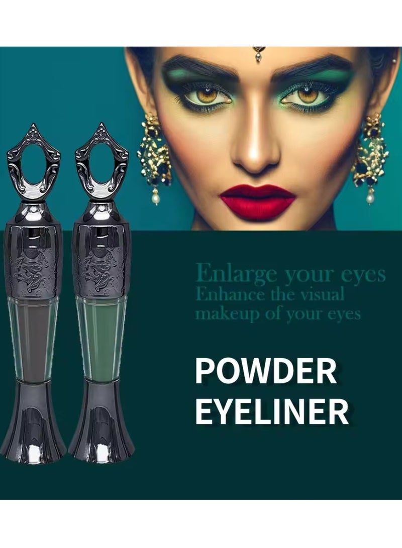 lakerain Powder Eyeliner 100% Natural Plant Formula Powder Eyeliner Easily Removed Eye Makeup Natural Eyeliner Last for All Day Long Lasting Dry Powder Eyeliner Dark Green 02 - Image 3
