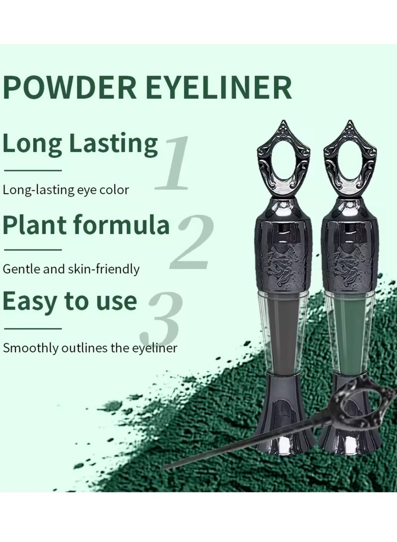 lakerain Powder Eyeliner 100% Natural Plant Formula Powder Eyeliner Easily Removed Eye Makeup Natural Eyeliner Last for All Day Long Lasting Dry Powder Eyeliner Dark Green 02 - Image 5