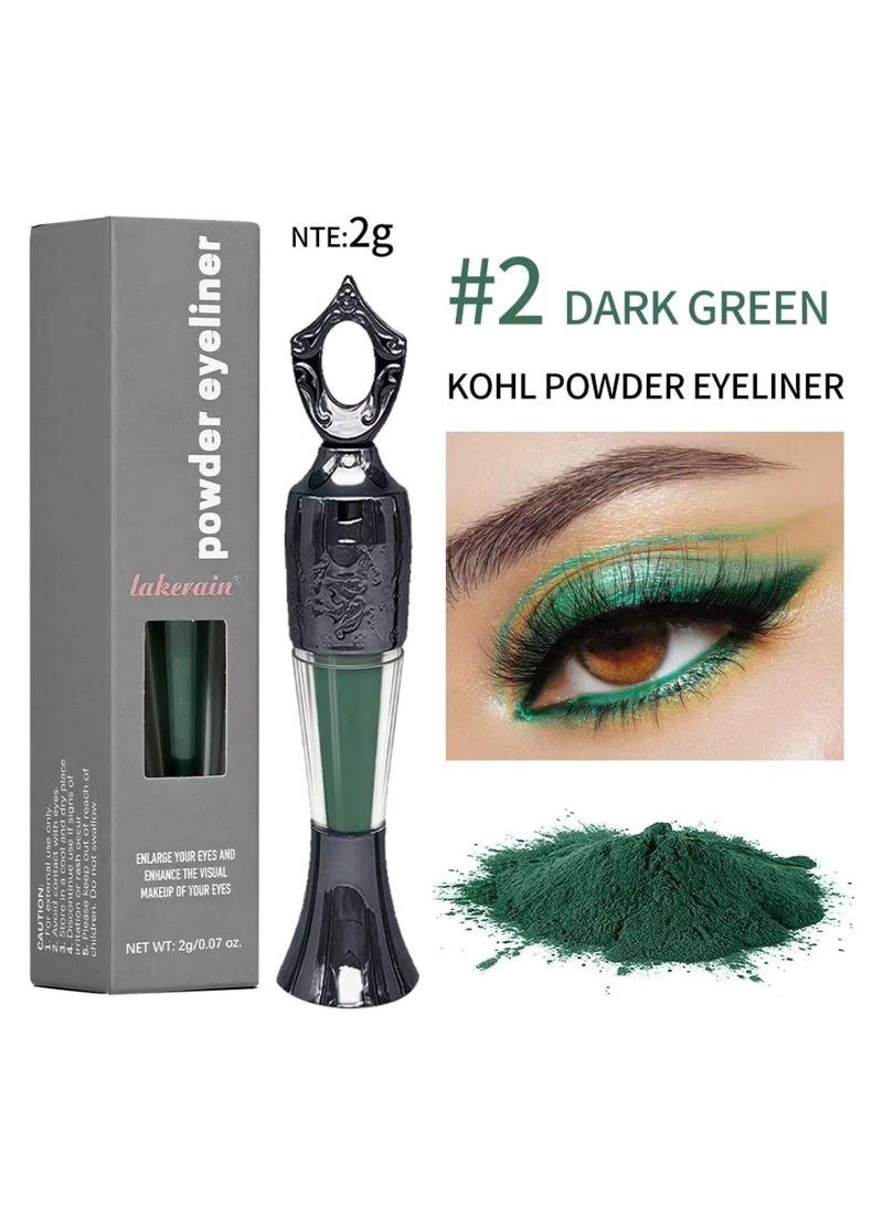 lakerain Powder Eyeliner 100% Natural Plant Formula Powder Eyeliner Easily Removed Eye Makeup Natural Eyeliner Last for All Day Long Lasting Dry Powder Eyeliner Dark Green 02 - Image 2