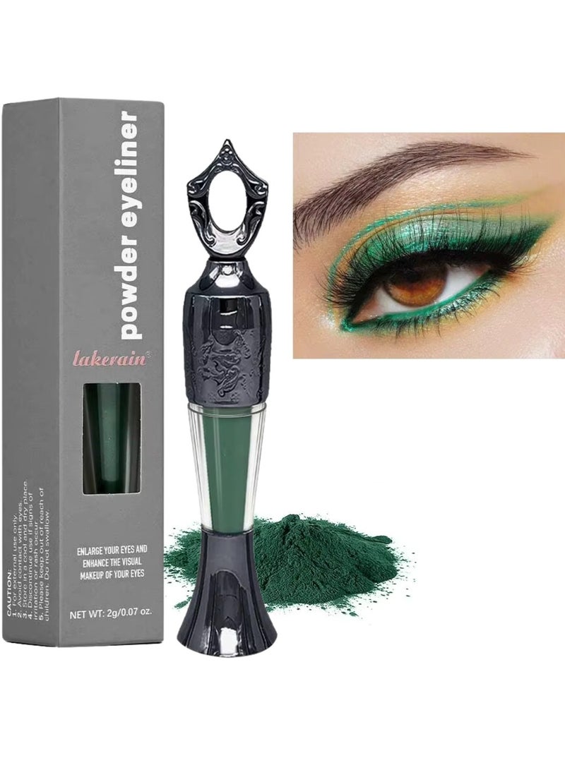 lakerain Powder Eyeliner 100% Natural Plant Formula Powder Eyeliner Easily Removed Eye Makeup Natural Eyeliner Last for All Day Long Lasting Dry Powder Eyeliner Dark Green 02 - Image 1