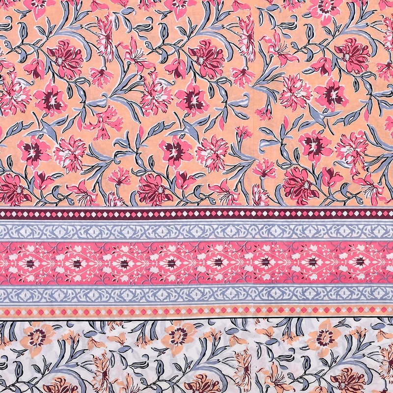 EasyGoods 240 TC Cotton Bedsheet for Single Bed Pink Ethnic22 Bedsheet Single Size Bed CottonSingle Size BedsheetSingle Bedsheet with 1 Pillow Cover 60x90 Inch Handcrafted Bed Sheets - Image 4