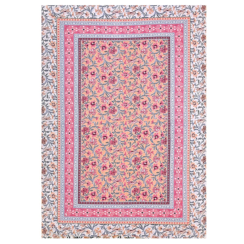 EasyGoods 240 TC Cotton Bedsheet for Single Bed Pink Ethnic22 Bedsheet Single Size Bed CottonSingle Size BedsheetSingle Bedsheet with 1 Pillow Cover 60x90 Inch Handcrafted Bed Sheets - Image 5