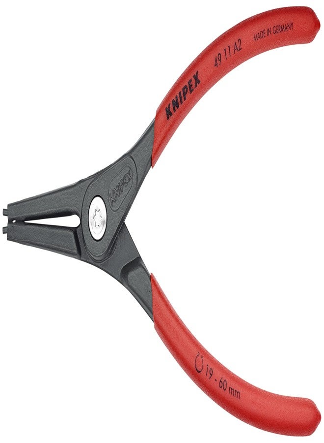 KNIPEX - 49 11 A2 Tools - Precision Circlip Pliers, External, Straight, 3/4-2 23/64" Shaft Dia. (4911A2) - Image 1