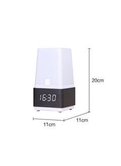 Organized Home Voice Control Display LED Digital Desk Wooden Alarm Clock with LED Table Lamp  - Image 4