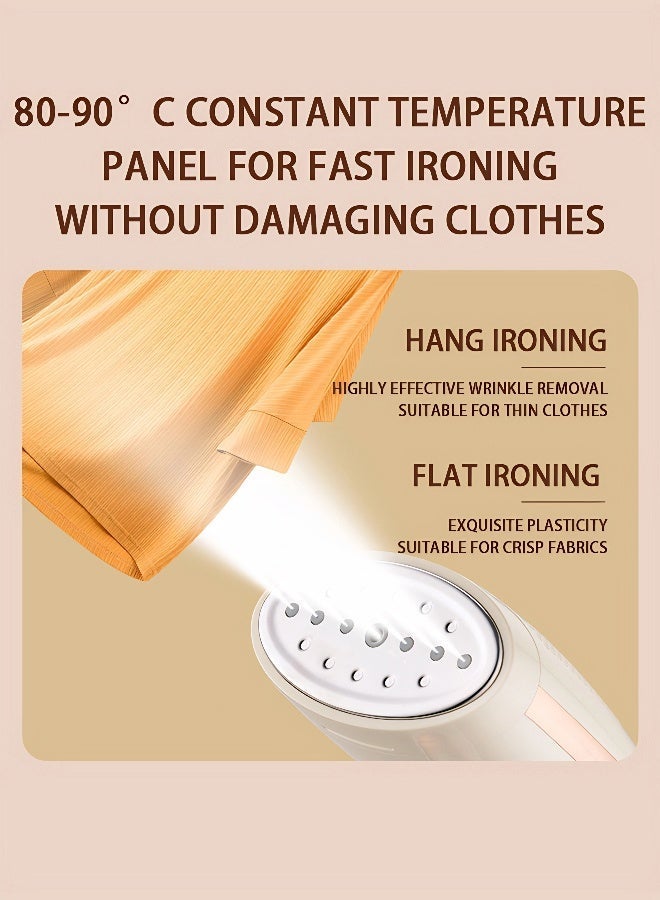 [ترقية جديدة] مكواة بخار محمولة للملابس مع 3 مستويات بخار وتسخين سريع في 15 ثانية، مكواة بخار محمولة 1500 وات شاشة LED خزان 280 مل، مكواة بخار مناسبة للحرير والقطن والكتان والأقمشة الأخرى للكي السريع دون إتلاف الملابس - Image 5