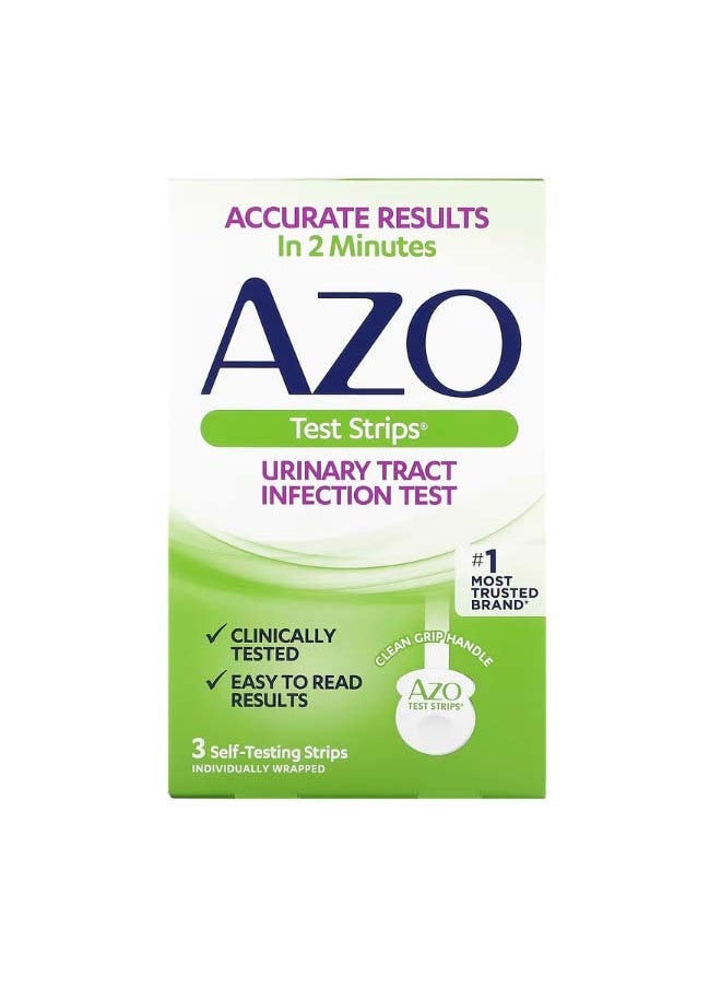 AZO Urinary Tract Infection Test Strips 3 Self Testing Strips  - Image 1