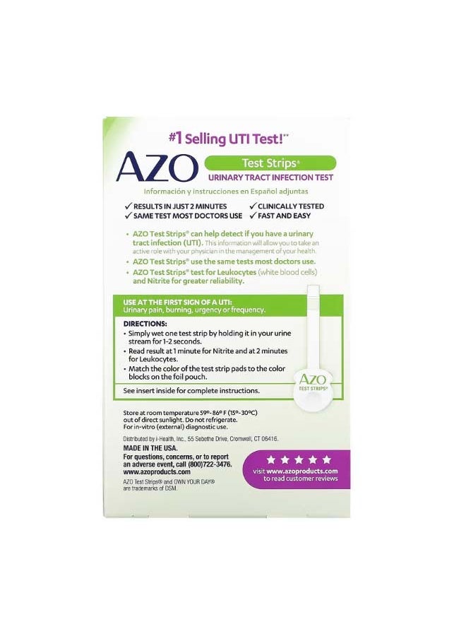 AZO Urinary Tract Infection Test Strips 3 Self Testing Strips  - Image 2