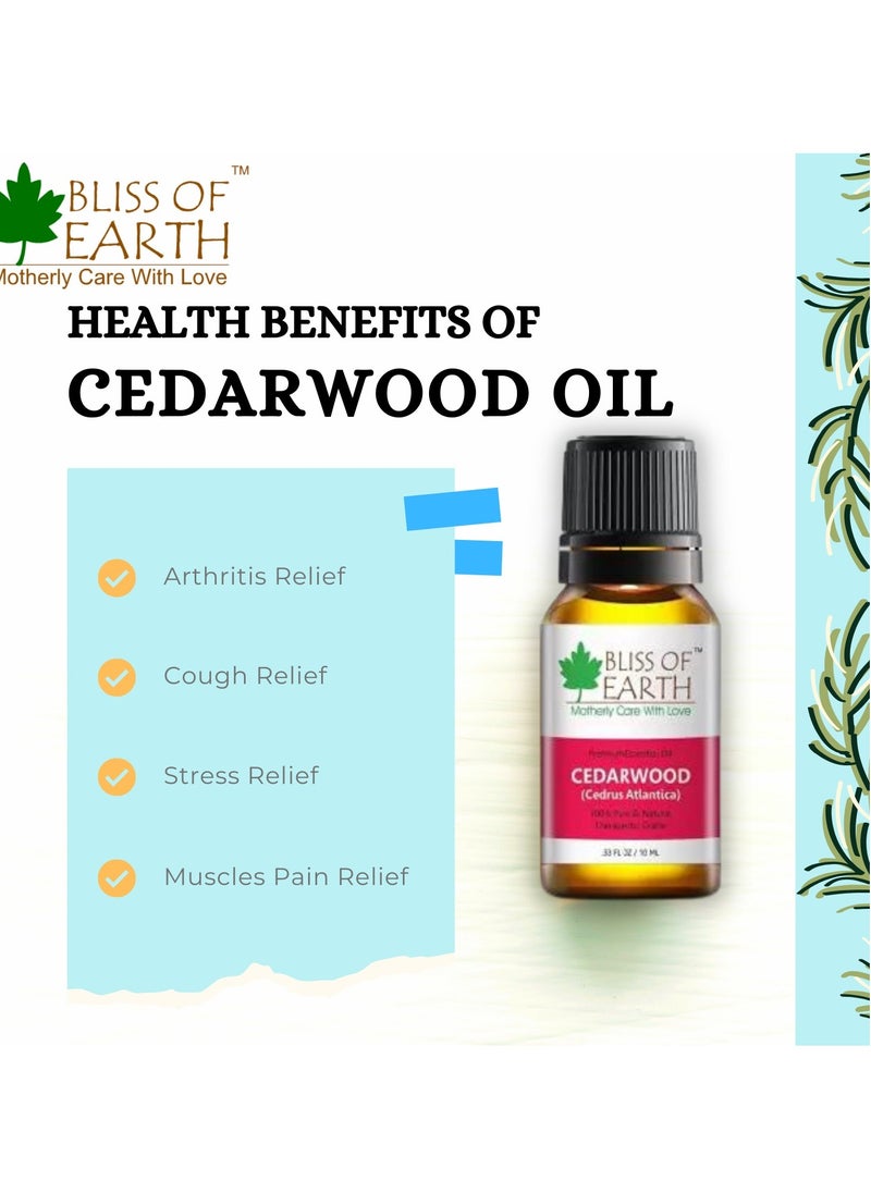 BLISS OF EARTH Cedarwood essential Oil 10ml Therapeutic Grade Essential Oils – Ideal For Aromatherapy  - Image 4
