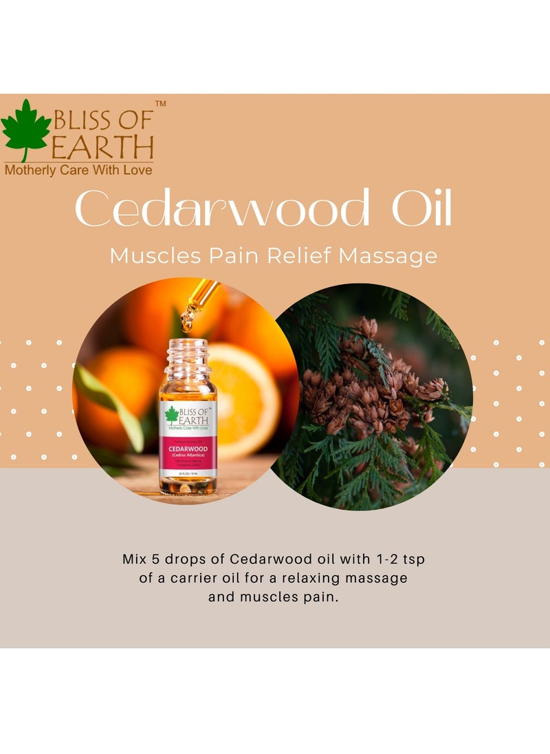 BLISS OF EARTH Cedarwood essential Oil 10ml Therapeutic Grade Essential Oils – Ideal For Aromatherapy  - Image 5