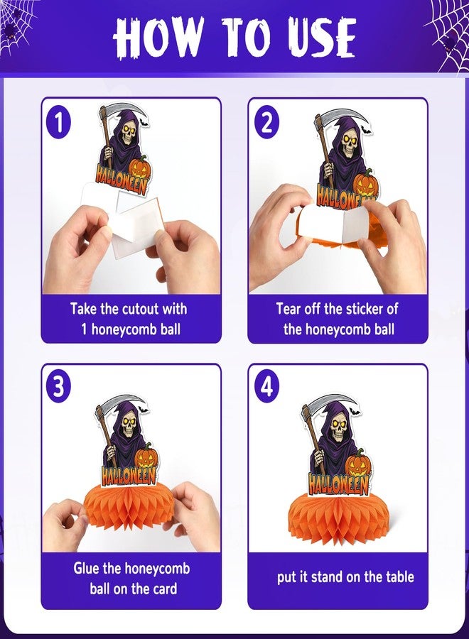 KSKSPE Halloween Party Decorations,9 PCS KSKSPE Halloween Honeycomb Table Centerpiece 3D Halloween Theme Party Decor Supplies Boys Girls - Image 3