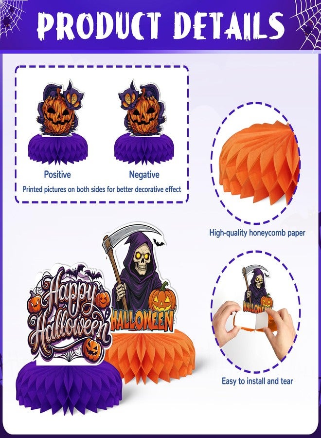 KSKSPE Halloween Party Decorations,9 PCS KSKSPE Halloween Honeycomb Table Centerpiece 3D Halloween Theme Party Decor Supplies Boys Girls - Image 4