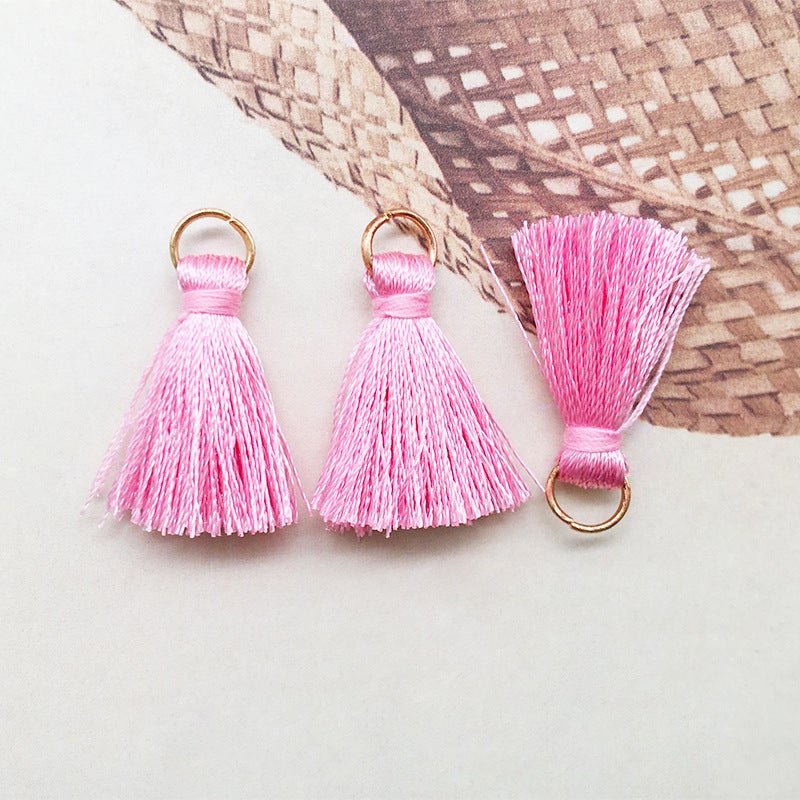 1 tassel handmade multicolor wholesale DIY handmade earrings keychain bag pendant accessories tassel hanging tassel Warm Pink Tassel -14722