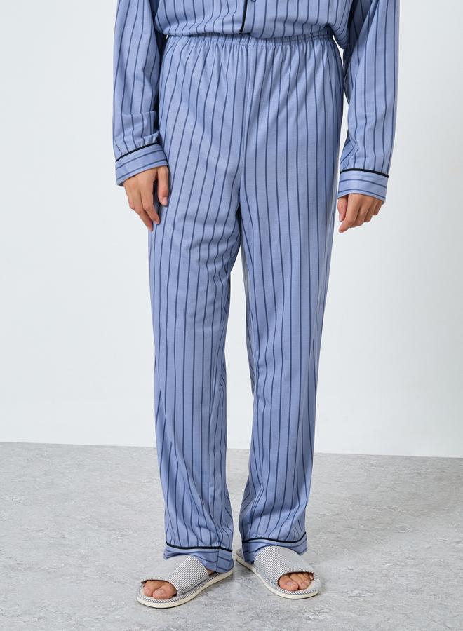 Styli Men Striped Oversized Shirt and Pyjama Set - Image 4