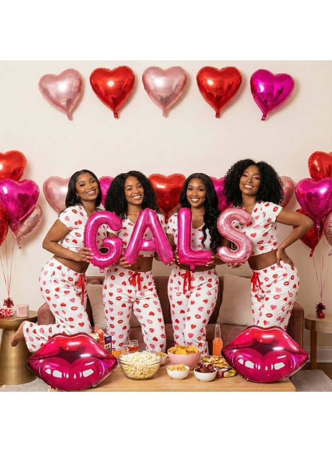 froufing Galentine's Day Bestie Party Decorations with Red Hot Pink Heart Lips GALENTINES Letter Foil Balloons for BFF Girlfriends Valentine's Bachelorette Engagement Photo Booth Backdrop Supplies - Image 4