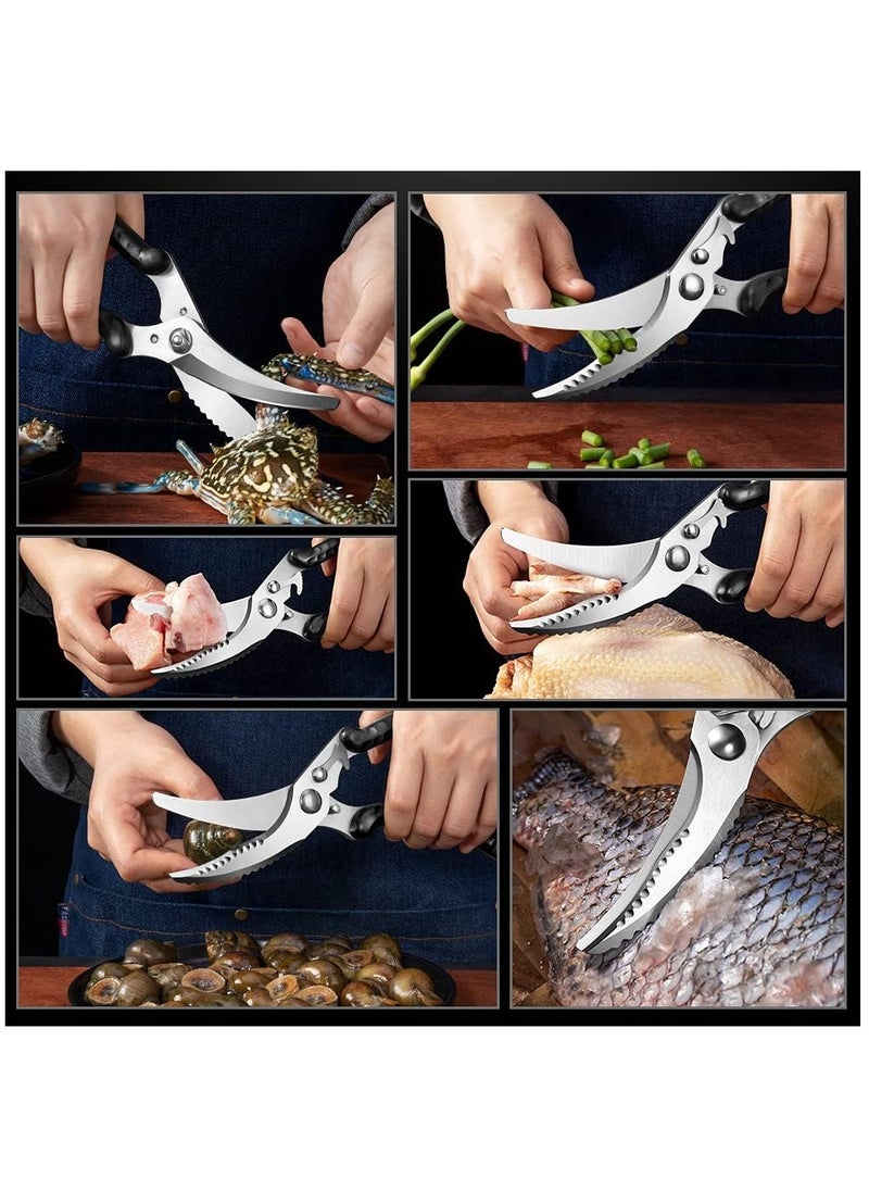 Arabest Kitchen Scissors, Stainless Steel Poultry Shears with Safety Lock,  Heavy Duty Kitchen Shears for Cutting, Chicken, Fish, Bone  - Image 3