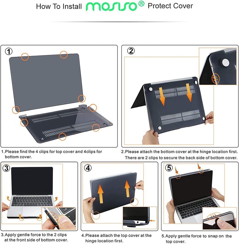 MOSISO Compatible with MacBook Air 13 inch Case M1 Chip 2021-2018 Release A2337 A2179 A1932, Plastic Hard Shell&Keyboard Cover&Screen Film&Storage Bag for MacBook Air 13.3 inch Case, Apricot - Image 3