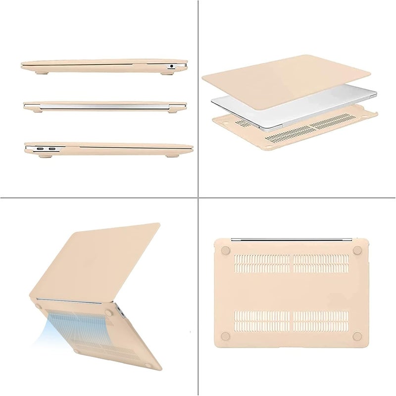 MOSISO Compatible with MacBook Air 13 inch Case M1 Chip 2021-2018 Release A2337 A2179 A1932, Plastic Hard Shell&Keyboard Cover&Screen Film&Storage Bag for MacBook Air 13.3 inch Case, Apricot - Image 5