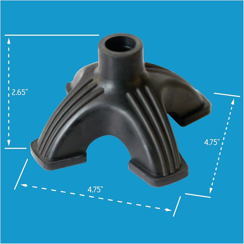 Carex Self Standing Sturdy NonSlip Rubber Stabilizing Four Pronged Cane Tip Quad Cane Base Wont Scuff Floors Adds Stability to Your Walking Black - Image 5