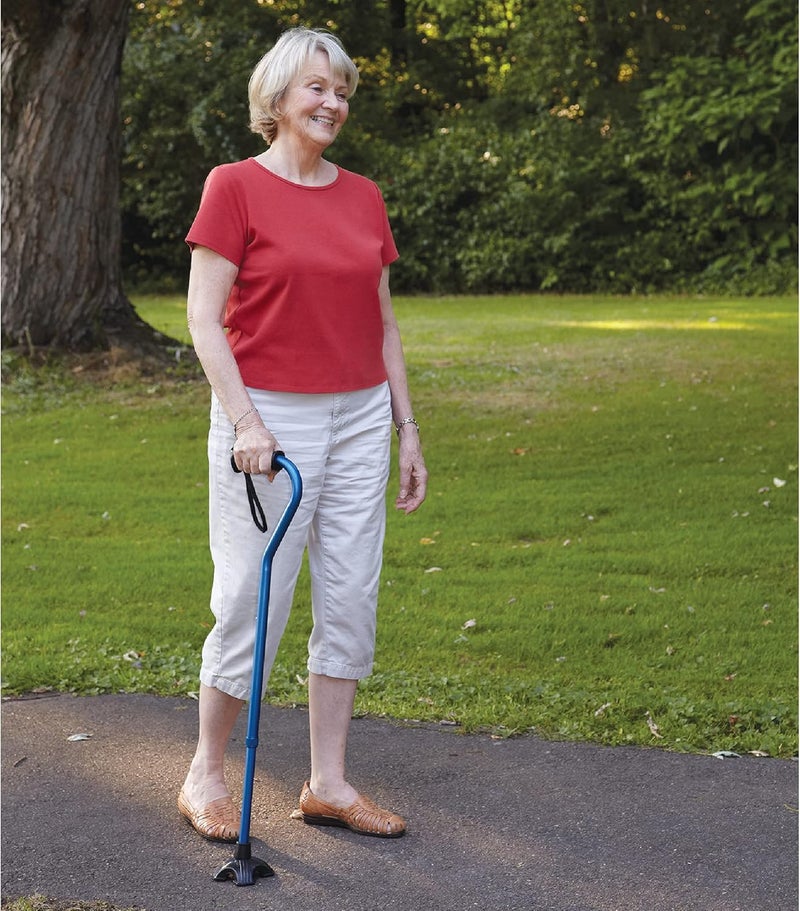 Carex Self Standing Sturdy NonSlip Rubber Stabilizing Four Pronged Cane Tip Quad Cane Base Wont Scuff Floors Adds Stability to Your Walking Black - Image 2