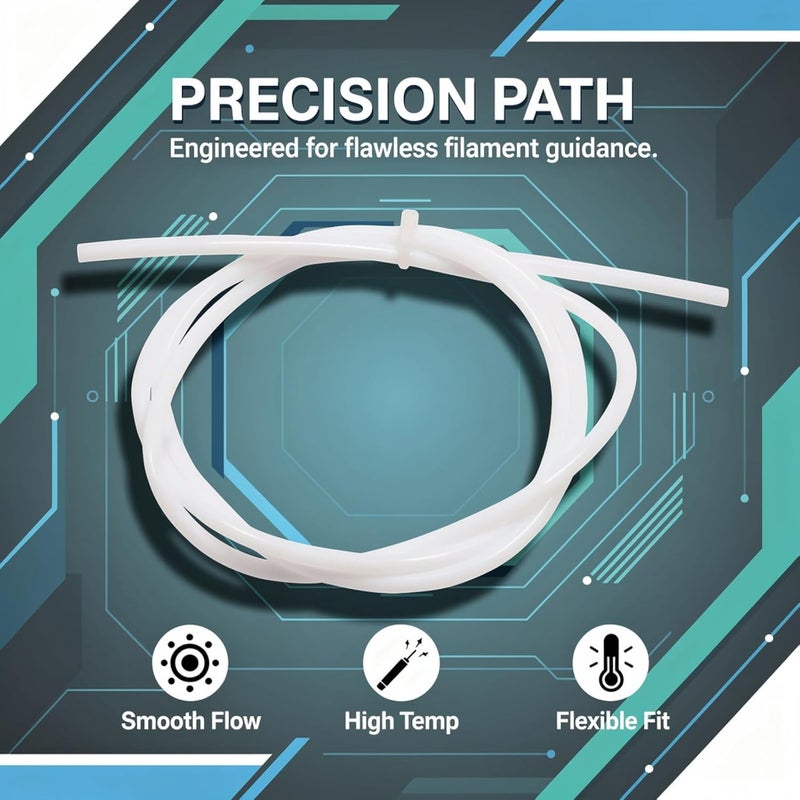 يمكن الدمج مع منتجات أنبوب الطابعة PTFE بطول 6.5 قدم، قطر داخلي 2 مم، قطر خارجي 4 مم، مقاوم لدرجات الحرارة العالية، للتغذية عن بُعد مواد خالية من العيب - Image 3