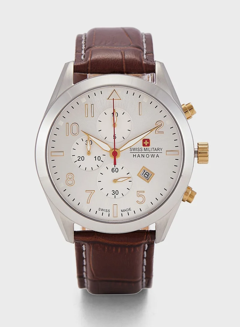 SWISS MILITARY Leather Strap Analog Watch