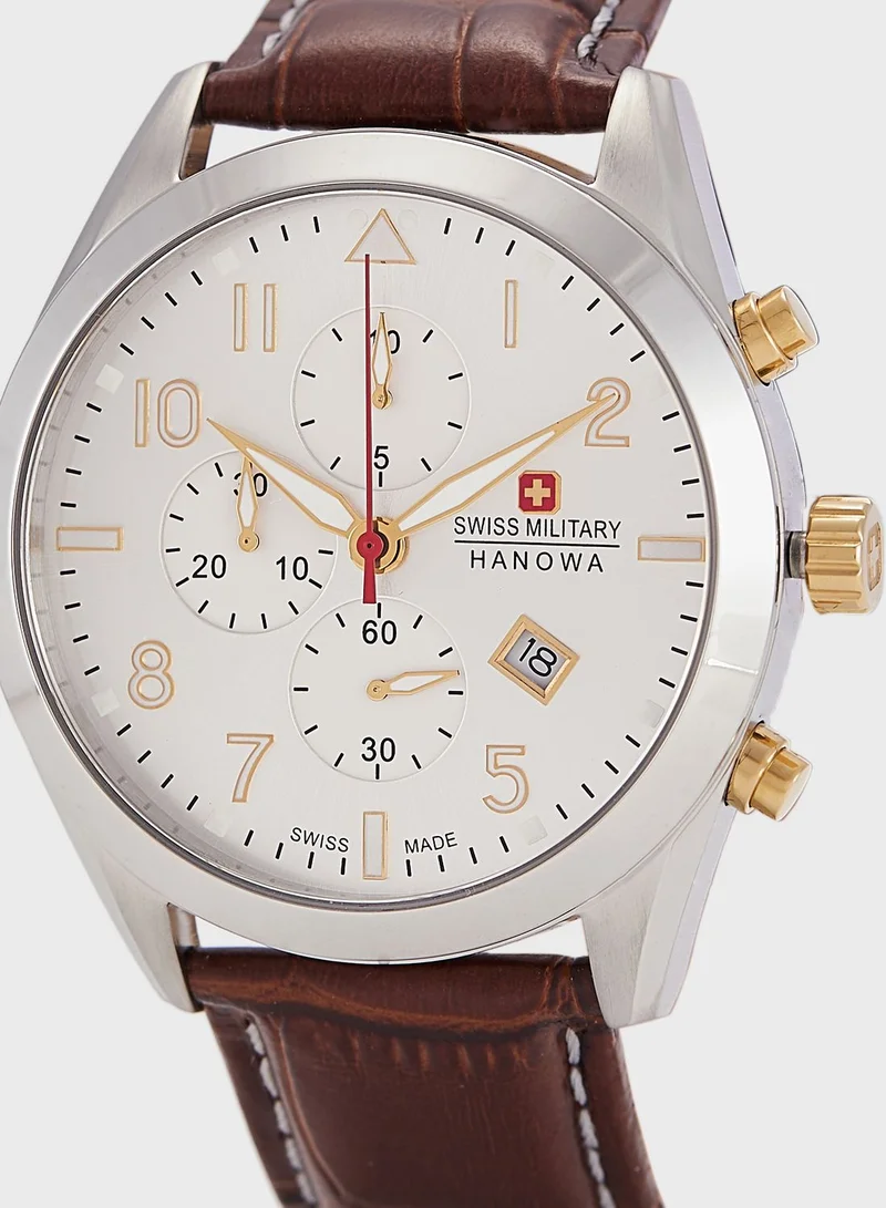 SWISS MILITARY Leather Strap Analog Watch