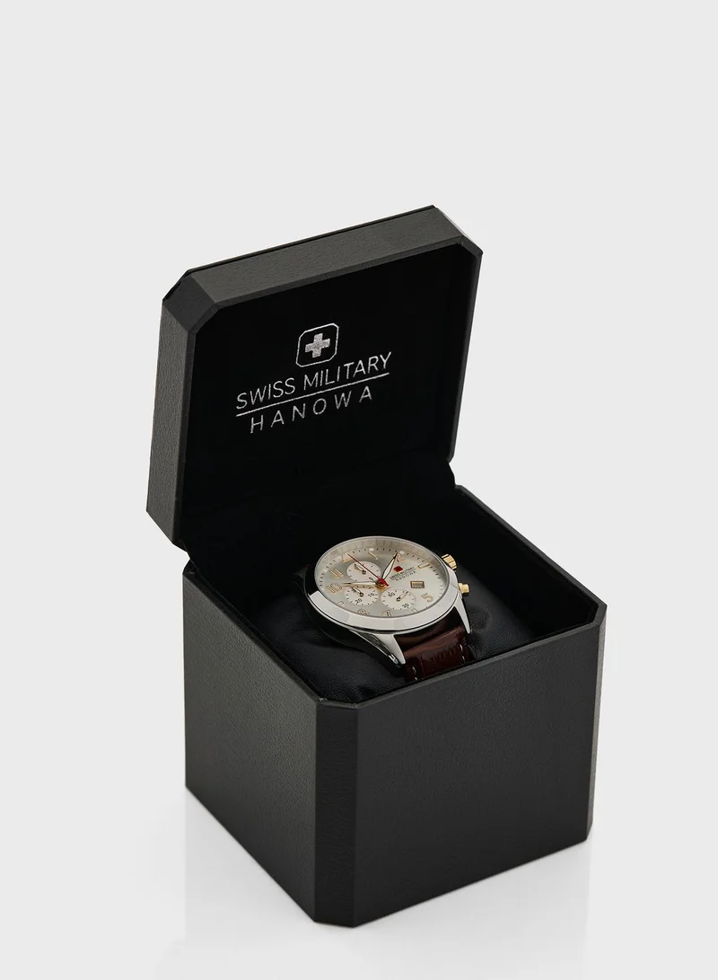 SWISS MILITARY Leather Strap Analog Watch