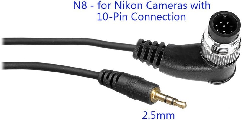 PHOLSY 2.5mm N8 Off-Camera Remote Cable for Compatible with Nikon Z8, Z9, D3, D4, D4s, D5, D6, D800, D850, D810, D700, D500, D300, D200, F6, F100, F5, F90, N90s, D1X, D2H, D3X MC-30A Cable - Image 2