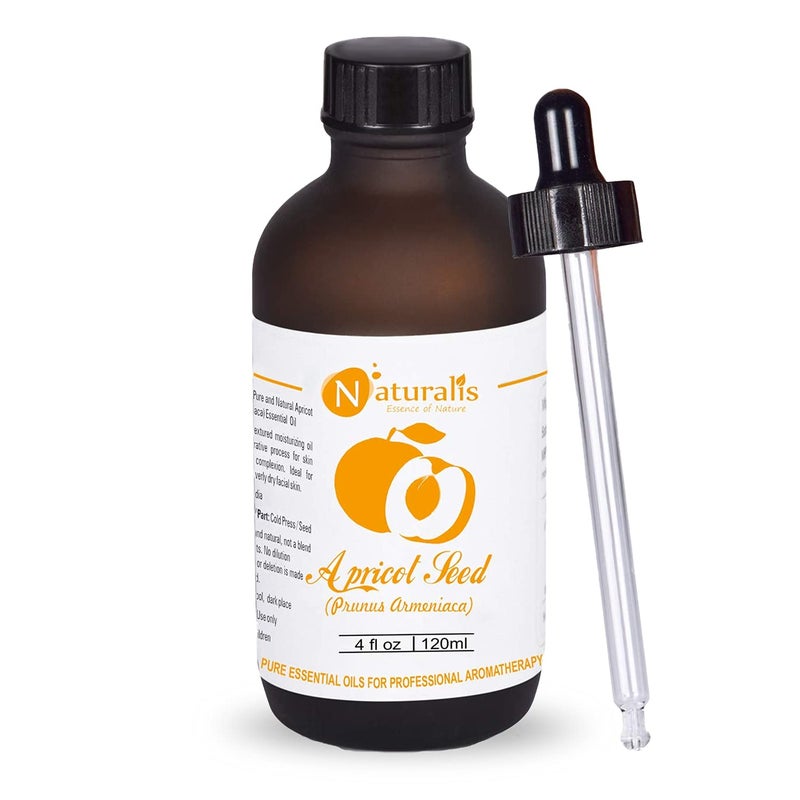 Naturalis Essence of Nature Cold Pressed Undiluted Apricot Oil for Hair Face  Body Massage  120ml - Image 1
