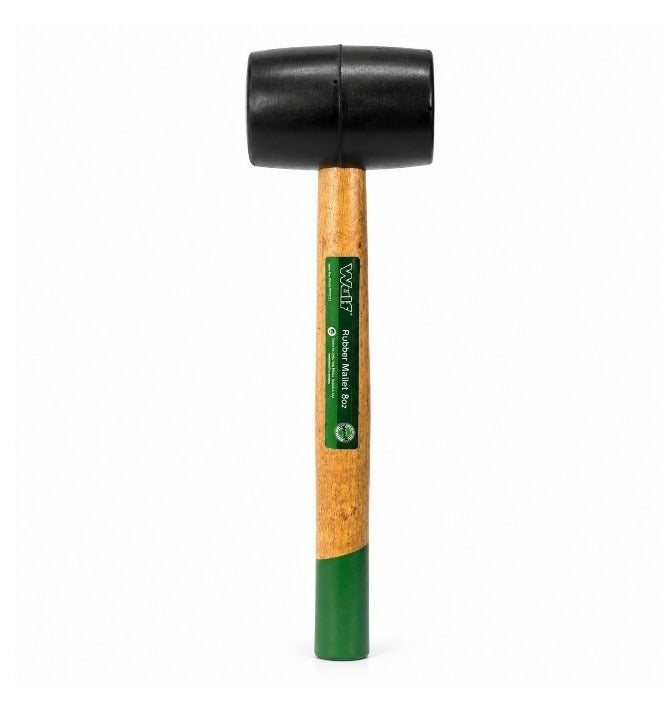WULF Professional 8oz Rubber Mallet with Non-Marring Black Rubber Head & Durable Hardwood Handle, Soft Face Hammer for Woodworking, Flooring Installation, Automotive Assembly & DIY Repair - Image 1