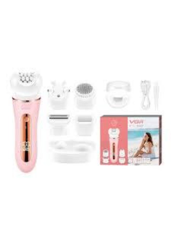 V-751 Hair Clipper for Women – Cordless Rechargeable Trimmer with LCD Display, Low Noise, and Skin-Friendly Blades for Home Haircut Multicolour