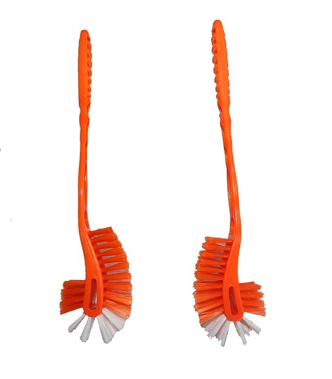 G2gather Cleaning Products Double Hockey Large Size Toilet Brush Multicolour Pack of 2 - Image 1