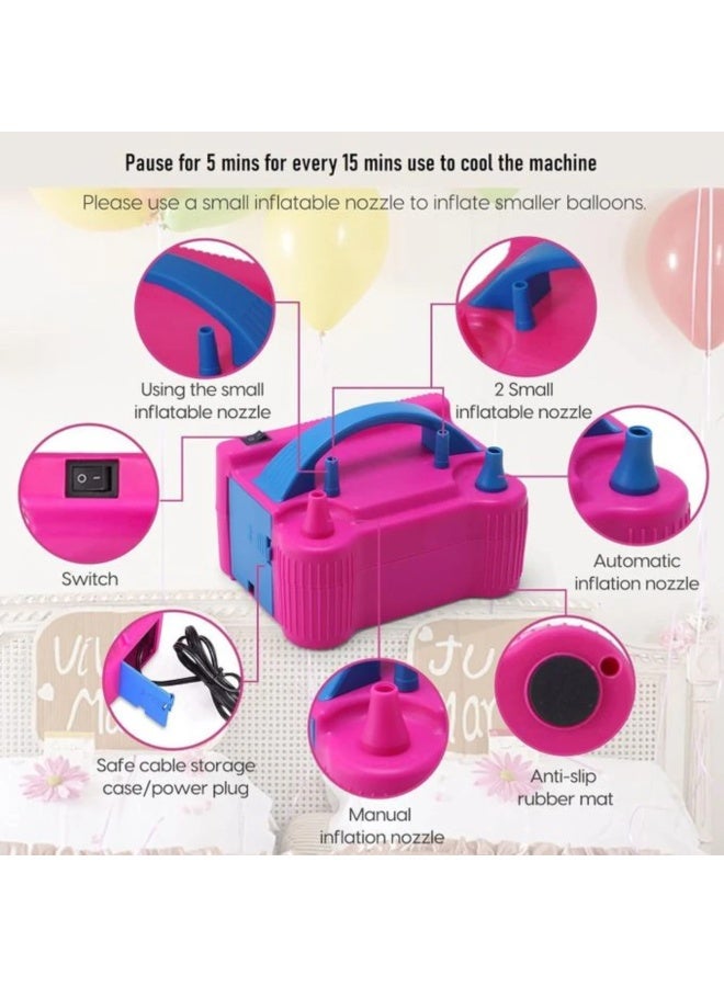 Balloon air pump, portable inflation fan, double nozzle blower for decorating festivals, birthdays, parties and weddings - Image 2