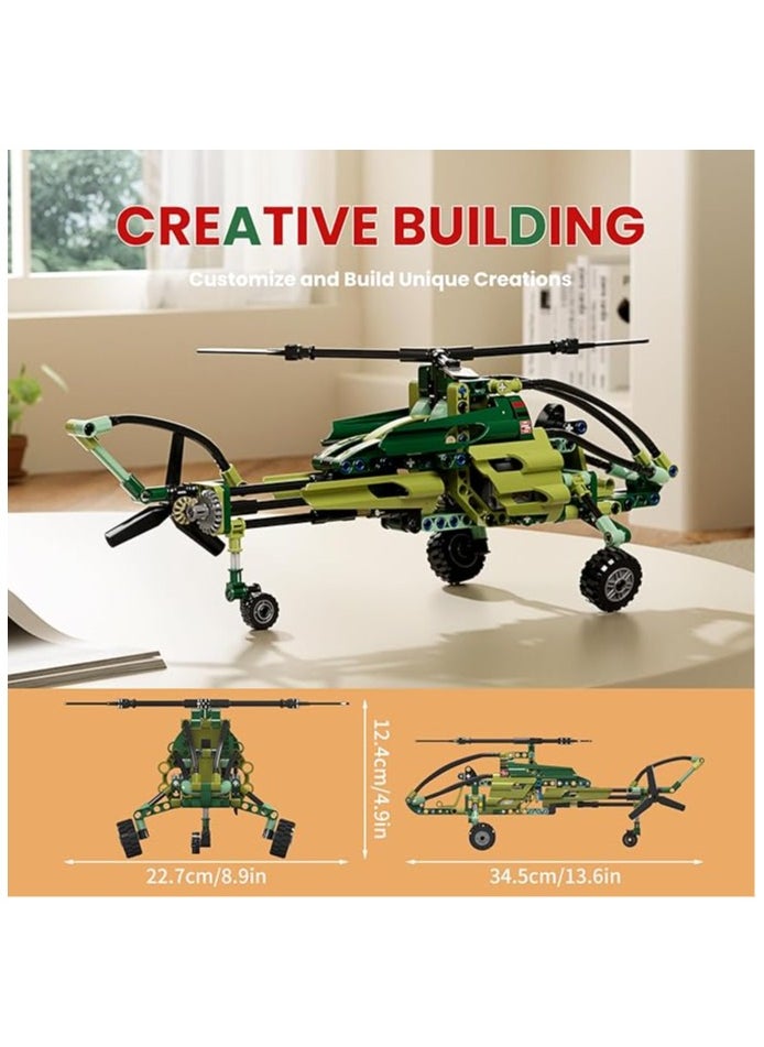 mould king 24052 Helicopter building set, model aircraft building set, toy helicopter building model, toys-and-games/building-toys, children adult building set 284 pieces, 8+  - Image 3