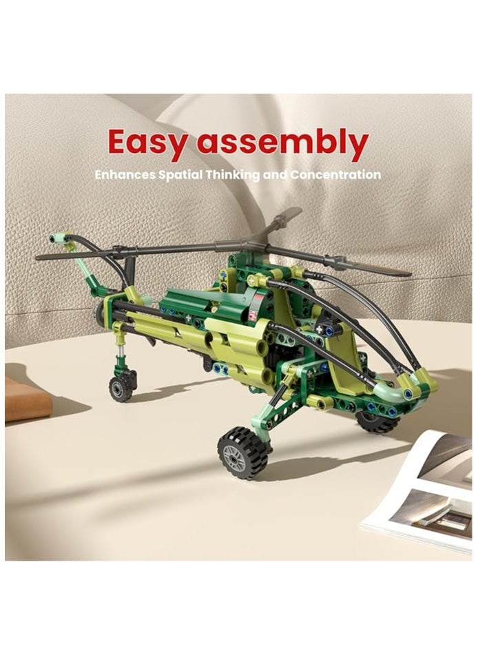 mould king 24052 Helicopter building set, model aircraft building set, toy helicopter building model, toys-and-games/building-toys, children adult building set 284 pieces, 8+  - Image 4