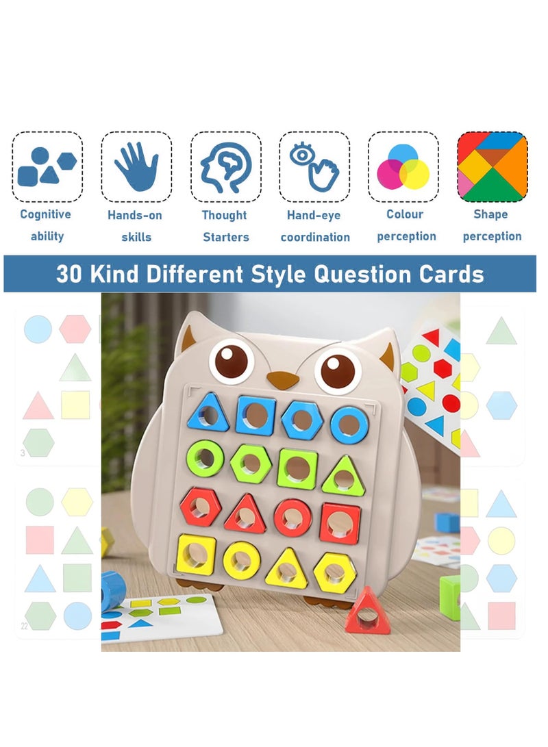 Shape Matching Game Color Sensory training, geometric shapes puzzle board With a bell, Color Quick Matching Board, Montessori Learning Matching Games For Boys Girls, 2 Players