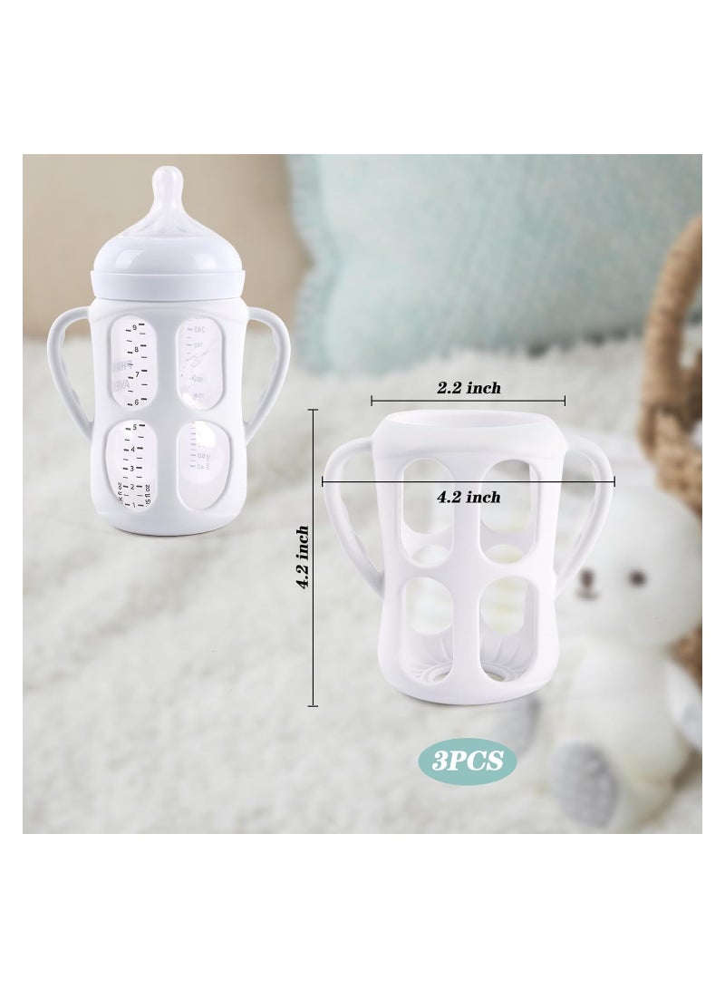 Zikra 3 Pack Baby Bottle Handles, fit for Philips Avent Natural Baby Bottles 9oz Series, Baby Bottle Holder with Easy Grip Handles, for Teething Babies, for Dishwashers and Disinfectors, Food Grade Silicone - Image 4