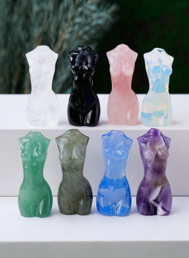 Apengshi Natural Rose Quartz Goddess Image Hand-Carved Female Model Collect Sculpture Crafts Healing Crystal Meditation Yoga Balancing Chakras Reiki Statue Pocket-Sized Home Ornaments Spiritual Gifts - Image 2