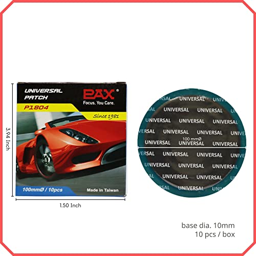 PAX 10 Pcs 100mm Round Universal Tire and Tube Patch Repair Kits, for Radial and Bias Tires Truck, Tractor, Agricultural Vehicles, Motorcycle, BMX, ATVs, River Floating, Inflatable Rubber - Image 2
