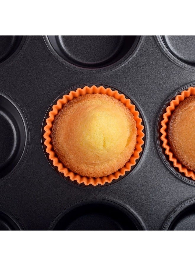 Cupcake Baking Set – 12-Cup Muffin Tray with Colorful Silicone Cupcake Liners, Non-Stick & Easy to Clean - Image 3