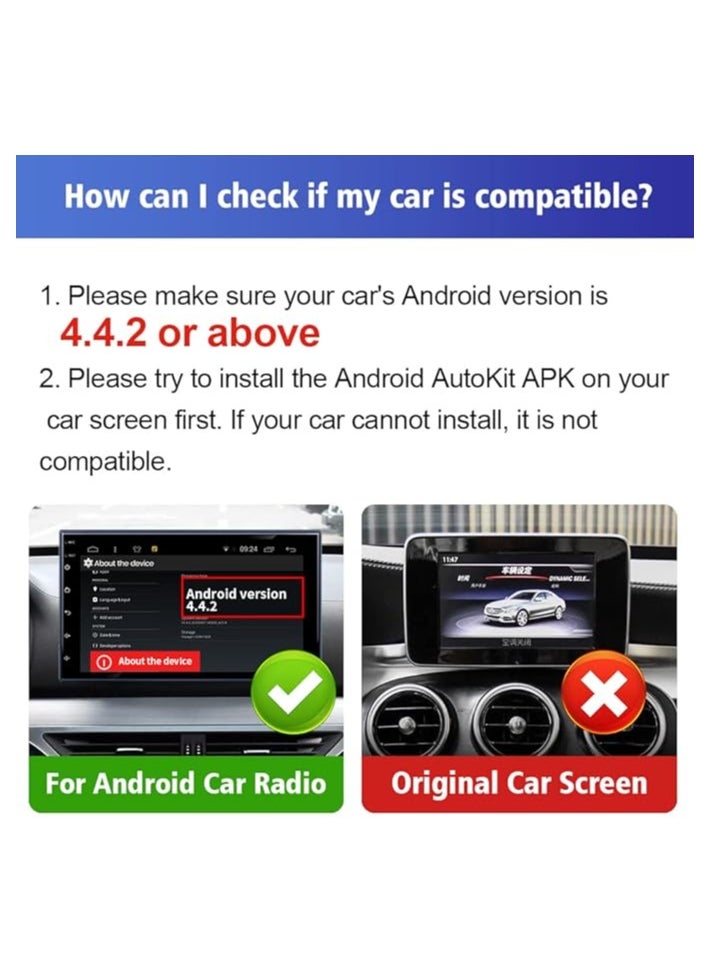 CarlinKit Adapter for Android Car Radio: Wireless Android Auto & Apple CarPlay, Fast Plug & Play, Dual Compatibility, Hands-Free Calling, Voice Control, Easy Installation