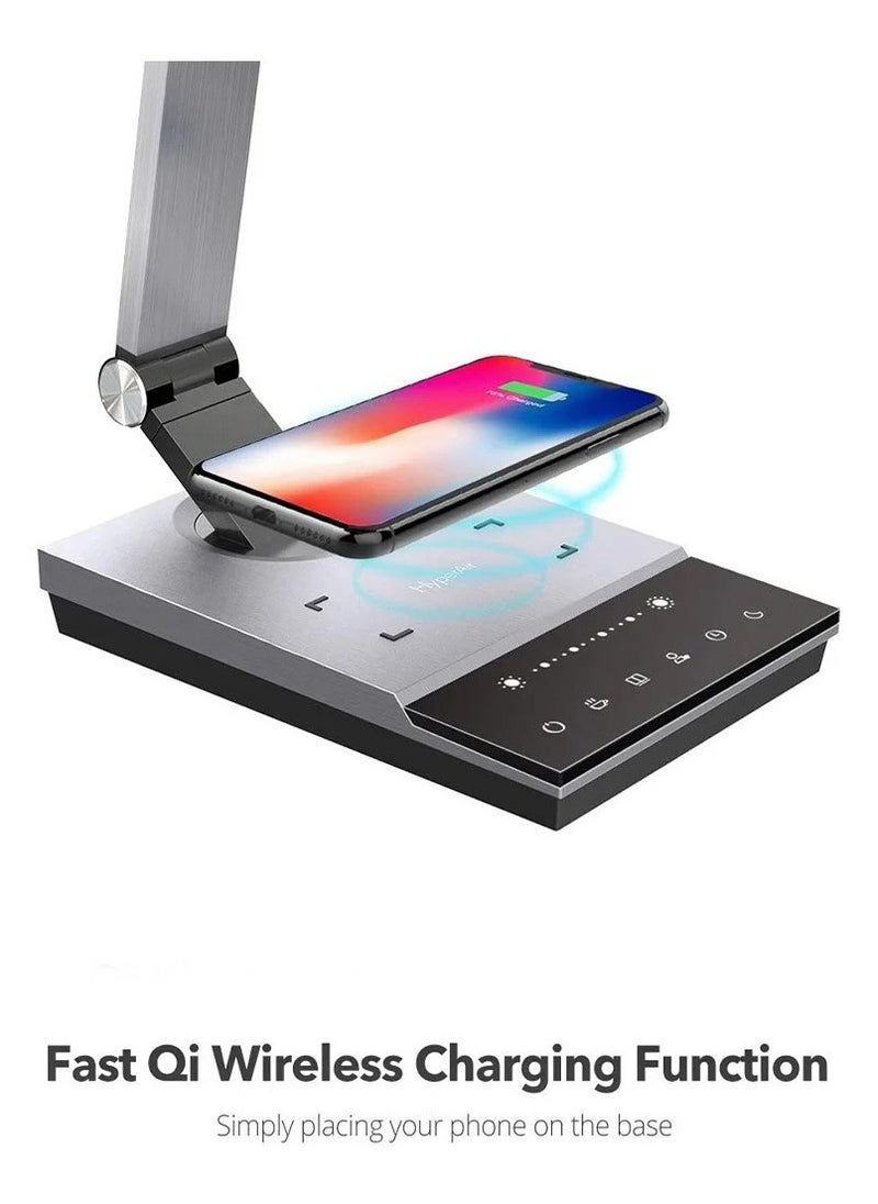 TaoTronics - Mars X LED Desk Lamp – Sleek Metal Design, Fast Wireless Charging, Customizable Lighting with 5 Modes & 6 Brightness Levels. - Image 1