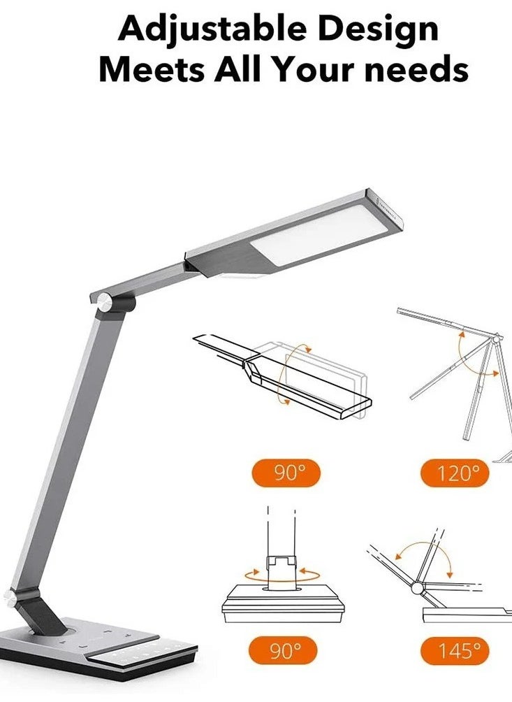 TaoTronics - Mars X LED Desk Lamp – Sleek Metal Design, Fast Wireless Charging, Customizable Lighting with 5 Modes & 6 Brightness Levels. - Image 1
