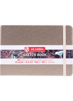 Talens Sketchbook Hard Cover Sketch Drawing Book 15X21 Cm. 140 gr. 80 Ed. Metallic Champagne  - Image 1