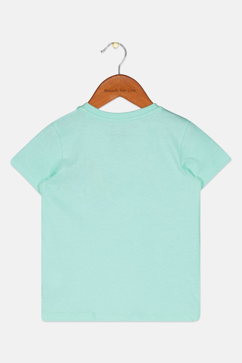 Sinsay Fox And Bunny By Sinsay Toddlers Girl Crew Neck Short Sleeve Graphic Print T-Shirt, Light Green - Image 2