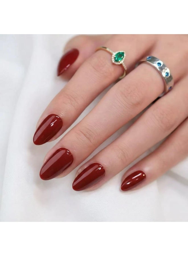 أظافر لاصقة - لون أحمر خمري - Image 3