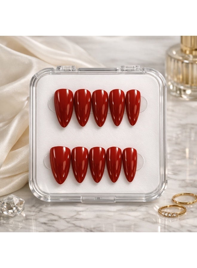 24 Pc Press-On Nails Set in Shape Almond with glue tabs-Professional and Reusable - Image 2