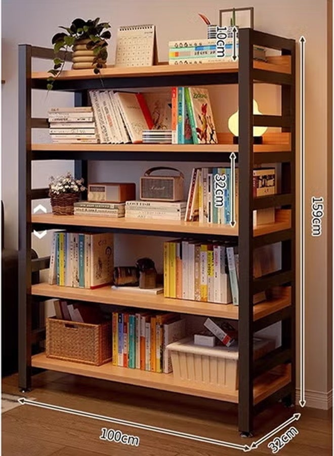 keke 5 Layer Modern Multifunctional Bookshelf with Wall Mounted and Floor Standing Design 100 CM - Image 2