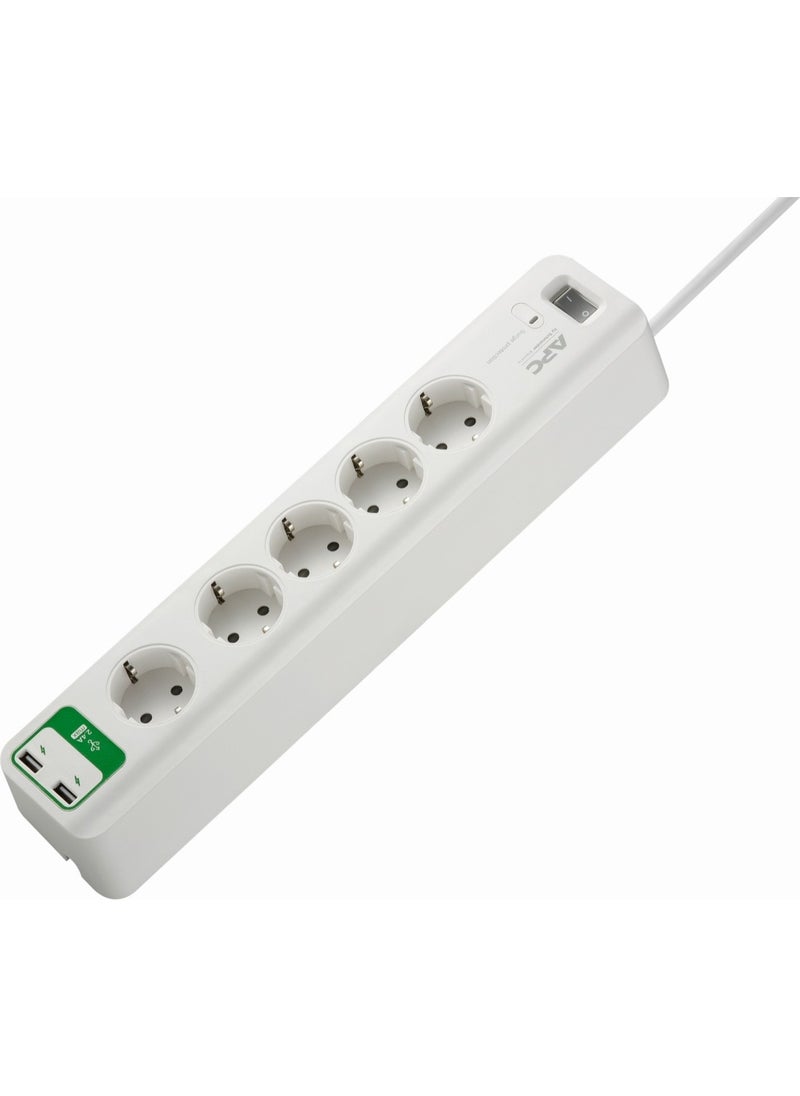 Schneider Electric APC 5-Pin Current Protected Socket and 2 USB Inputs 5V-2.4A PM5U-GR  - Image 2