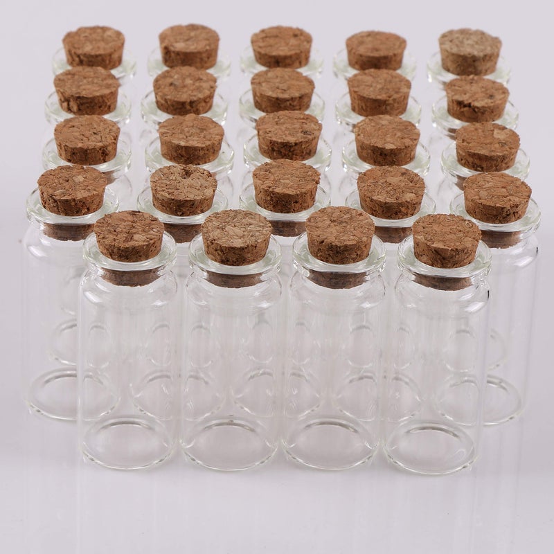 Maxmau 24Pcs 10Ml Glass Bottles Cork Stoppers Diy Decoration Mini Glass Vials Cork Message Glass Bottle Vial Cork Small Glass Bottles Jars Corks For Wedding Party Favors - Image 5